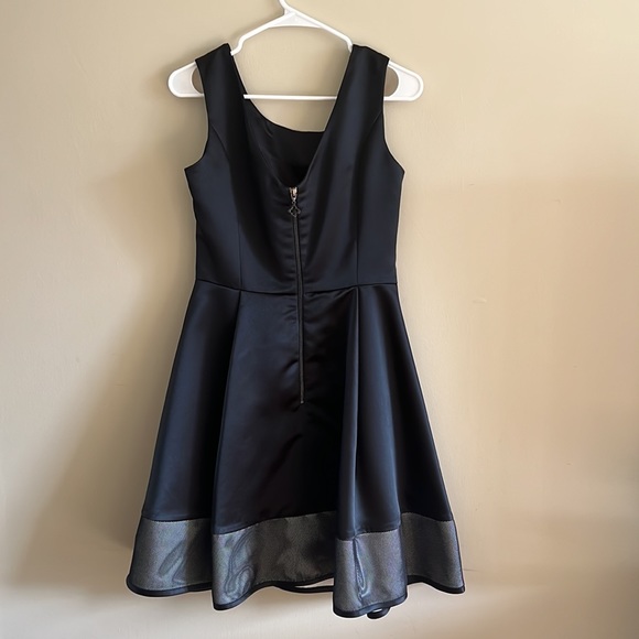 PINK TARTAN MESH PANEL FIT & FLARE DRESS - Picture 2 of 5